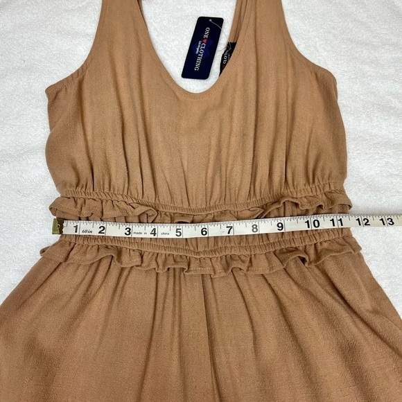 NWT One Clothing Scoop Neckline Tank Top Elastic Waist Tie Back Short Romper S - Picture 10 of 12